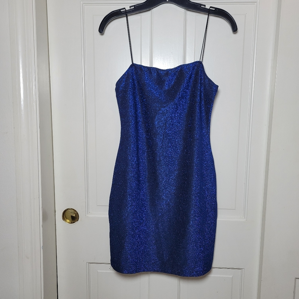 SHEIN Sparkling Blue Mini Dress